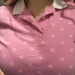 Calvin Klein Pink Collared Tee